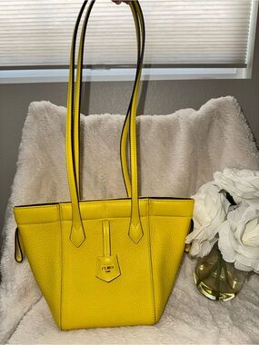 Fendi Bright Yellow Pebbled Leather Mini Tote